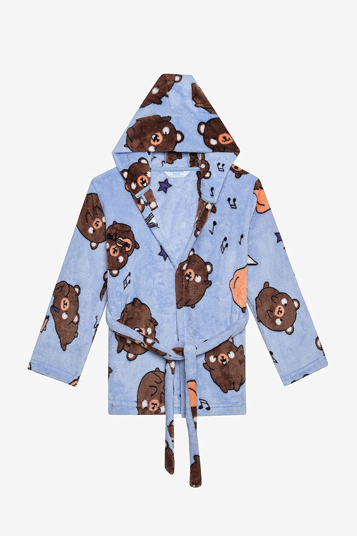 Cotton Boy Bear Light Blue Dressing Gown