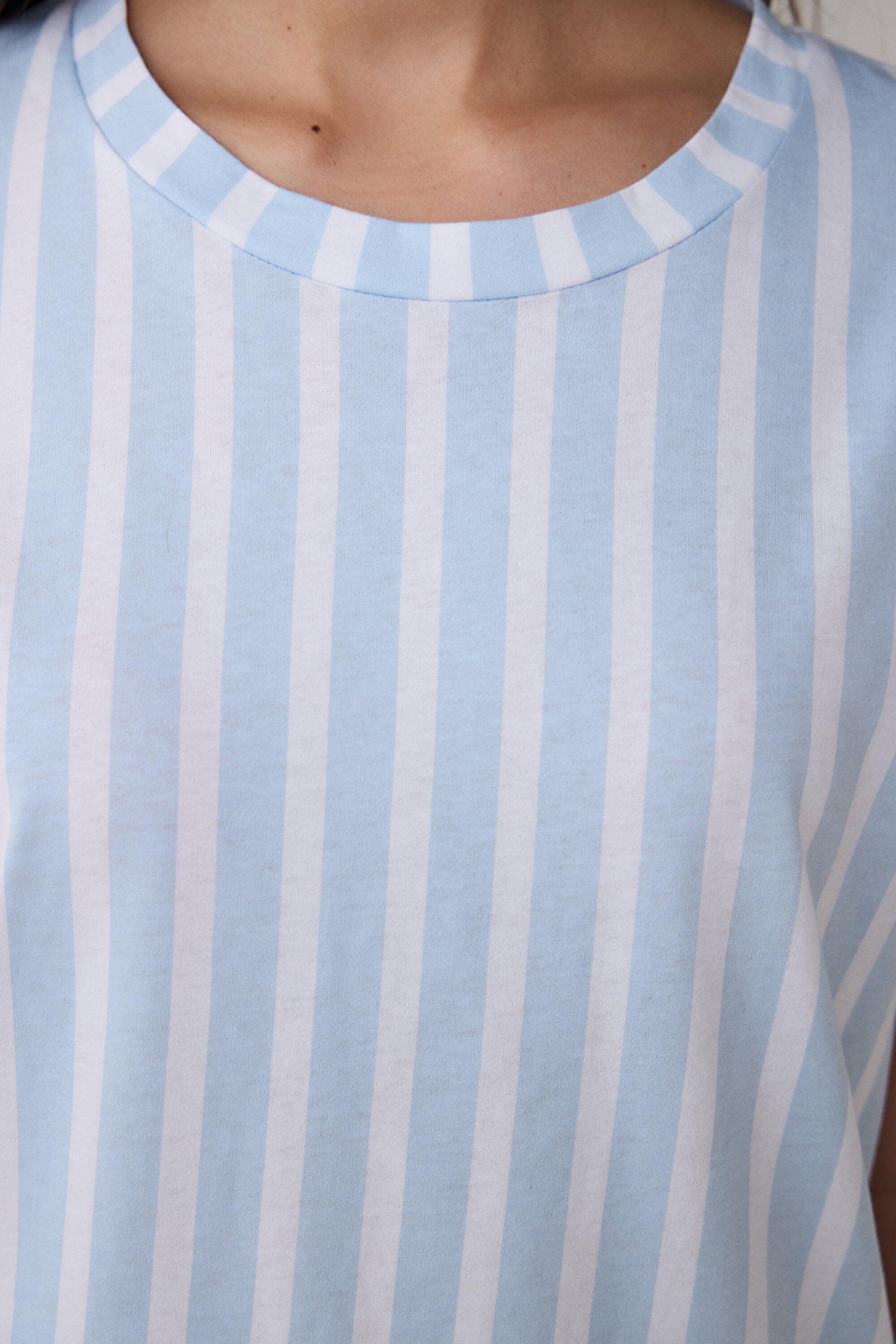 Blue Striped Light Blue Nightgown