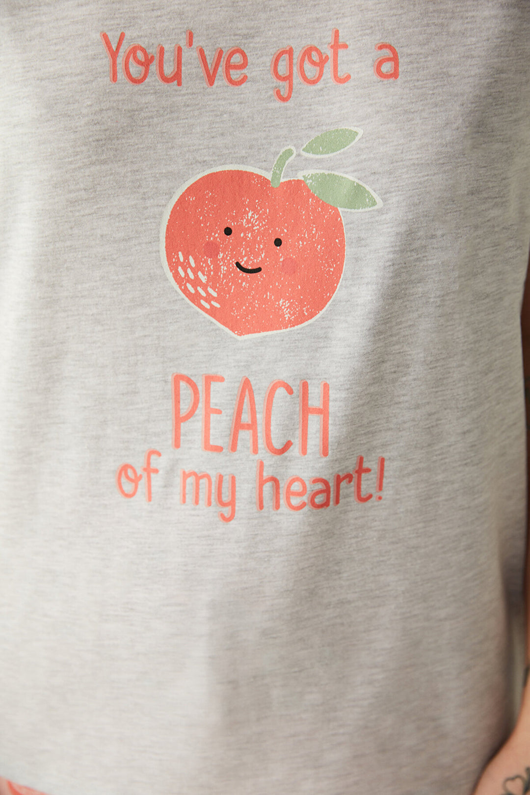 Peach Tshirt Pants Pj Set