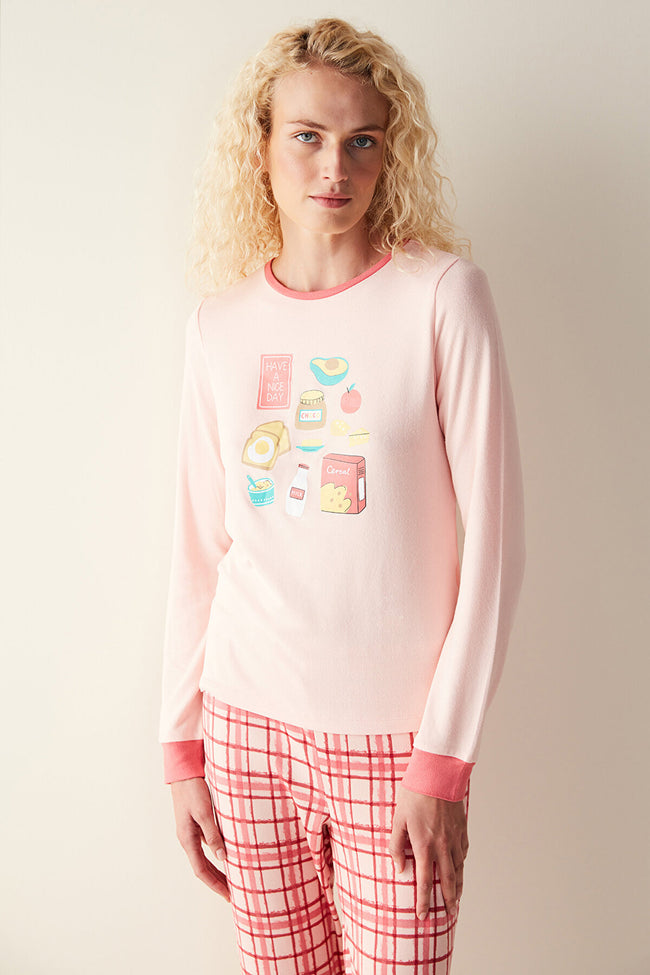 Nice Day Thermal Pink Tshirt PJ Top Main Image
