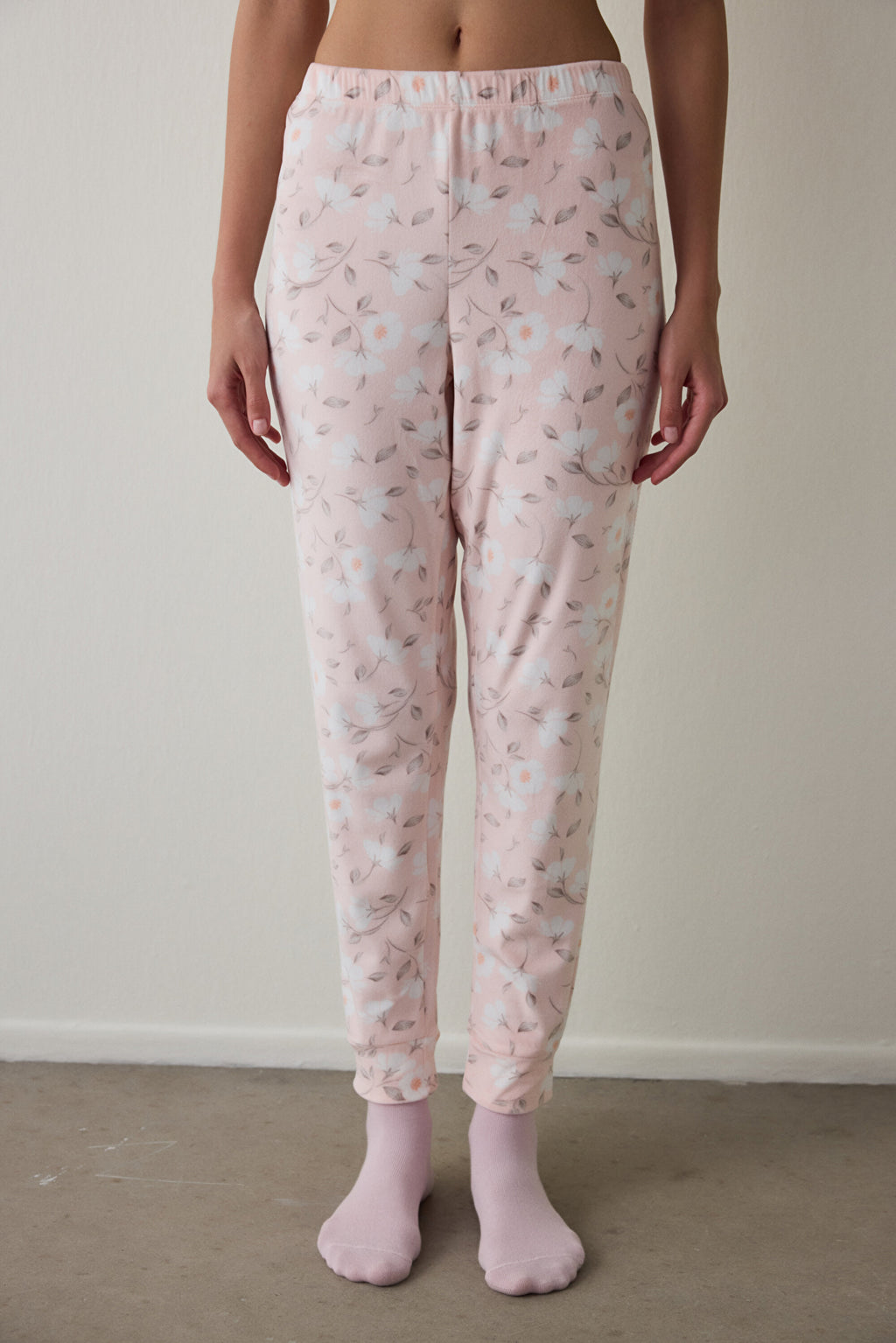 Light Pink Ellie Floral Pajama Bottoms