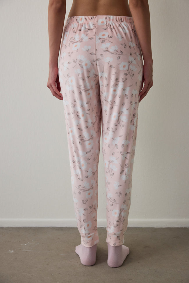 Light Pink Ellie Floral Pajama Bottoms Main Image