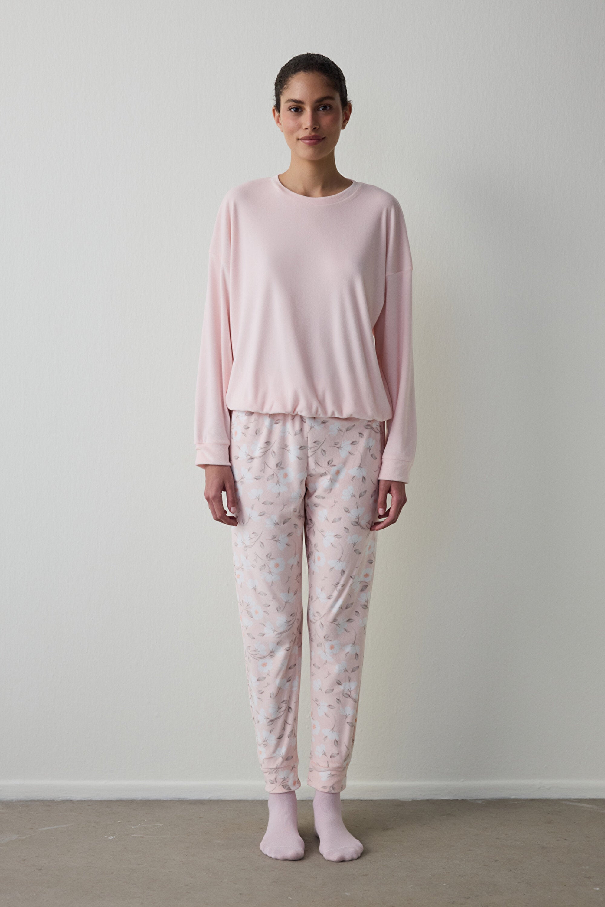 Light Pink Ellie Floral Pajama Bottoms