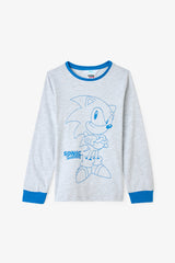 Navy Blue Boys Sonic Long Sleeve Cotton Pajama Set