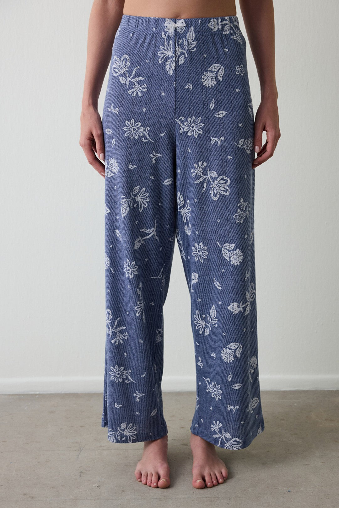 Indigo Hailee Floral Openwork Pajama Bottoms