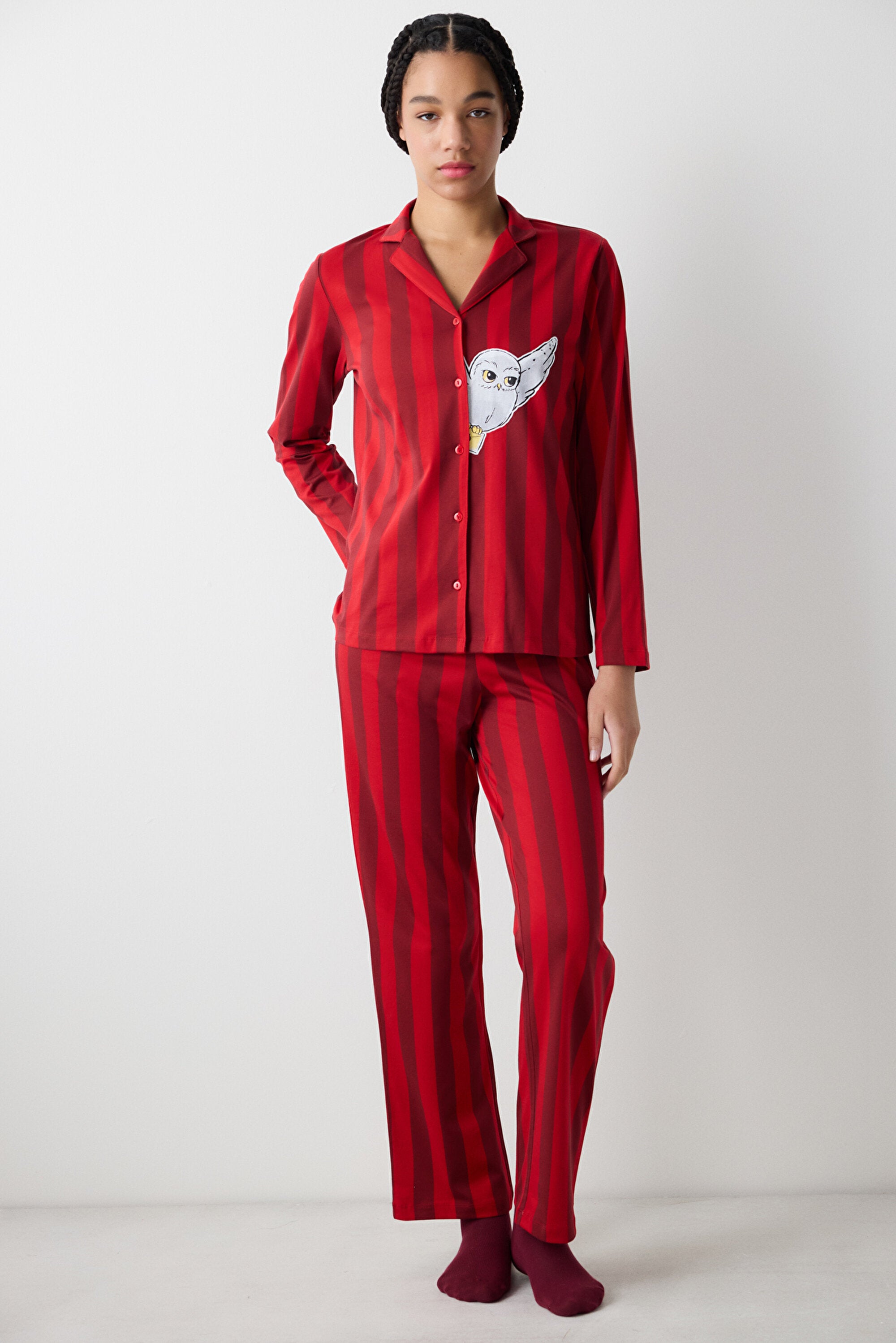 Harry Potter Hedwig Red Shirt Pants Pajama Set