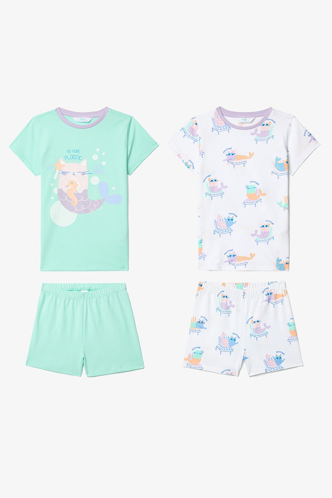 Girls Purrmaid 2-Piece Pajama Set Hover Image