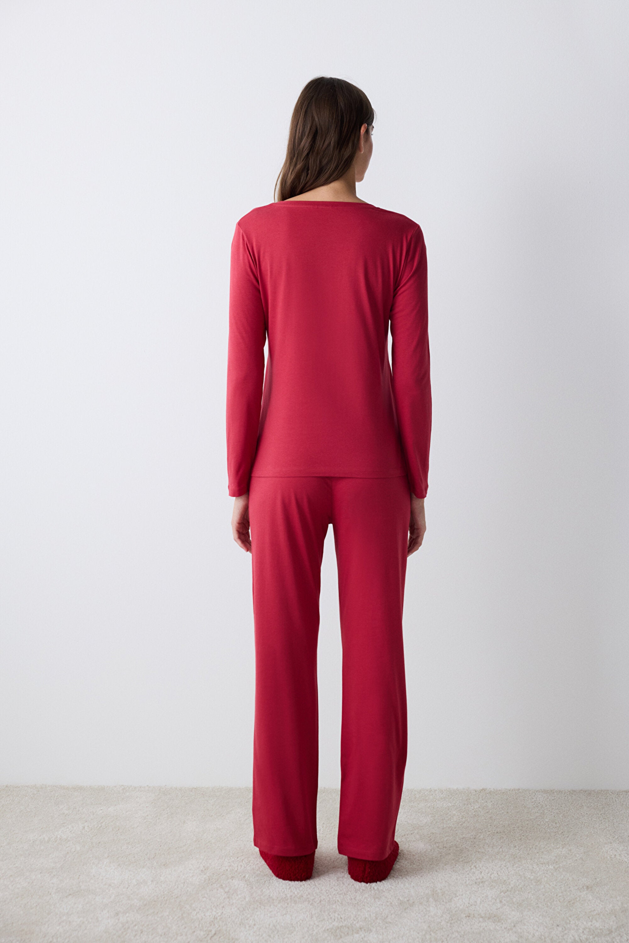 Postcard Red Red Pants Pajama Set