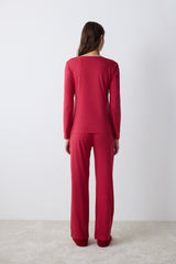 Postcard Red Red Pants Pajama Set