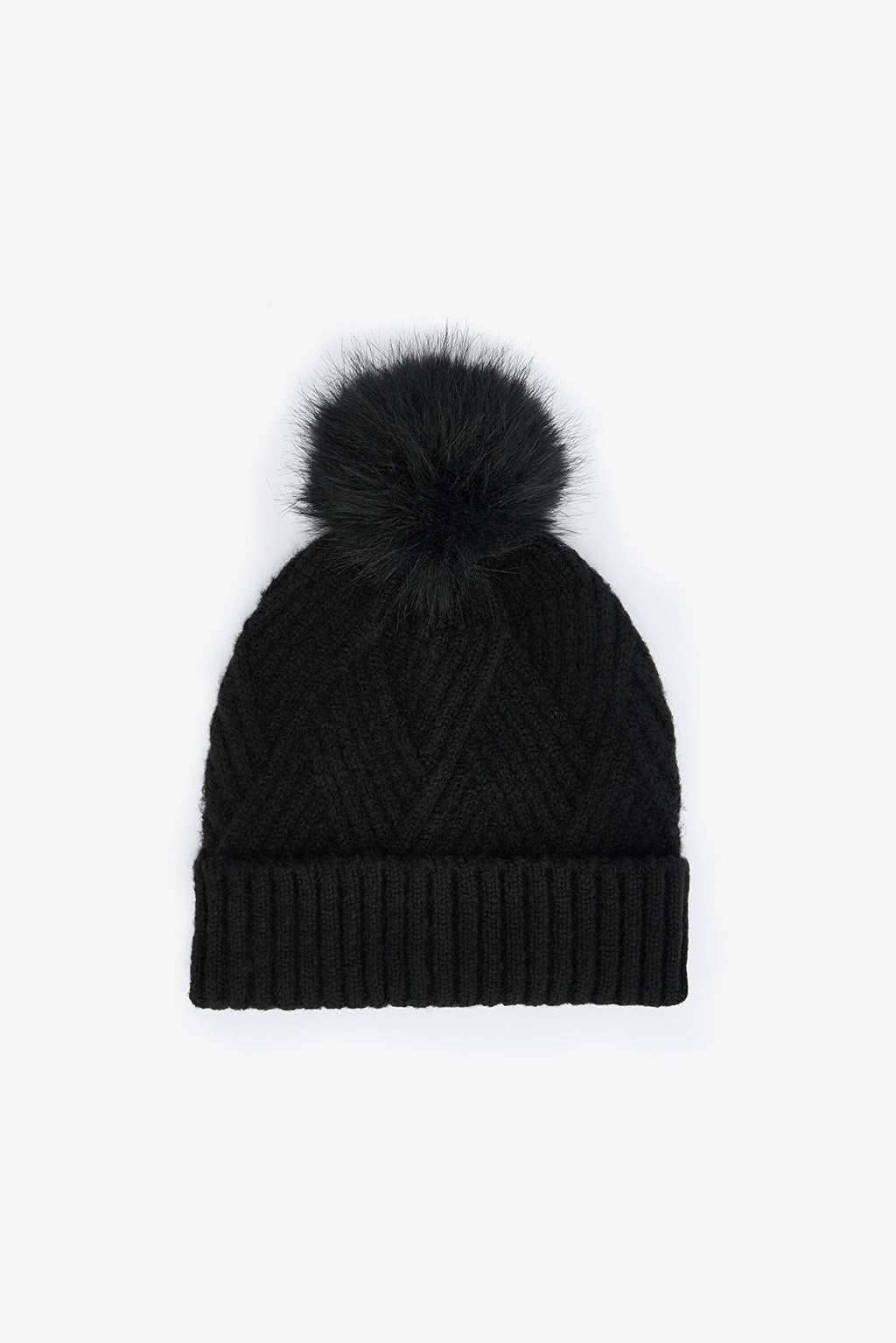 Black Luisa Pompom Beanie