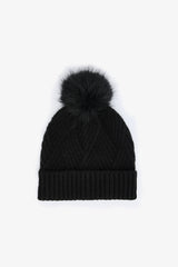 Black Luisa Pompom Beanie