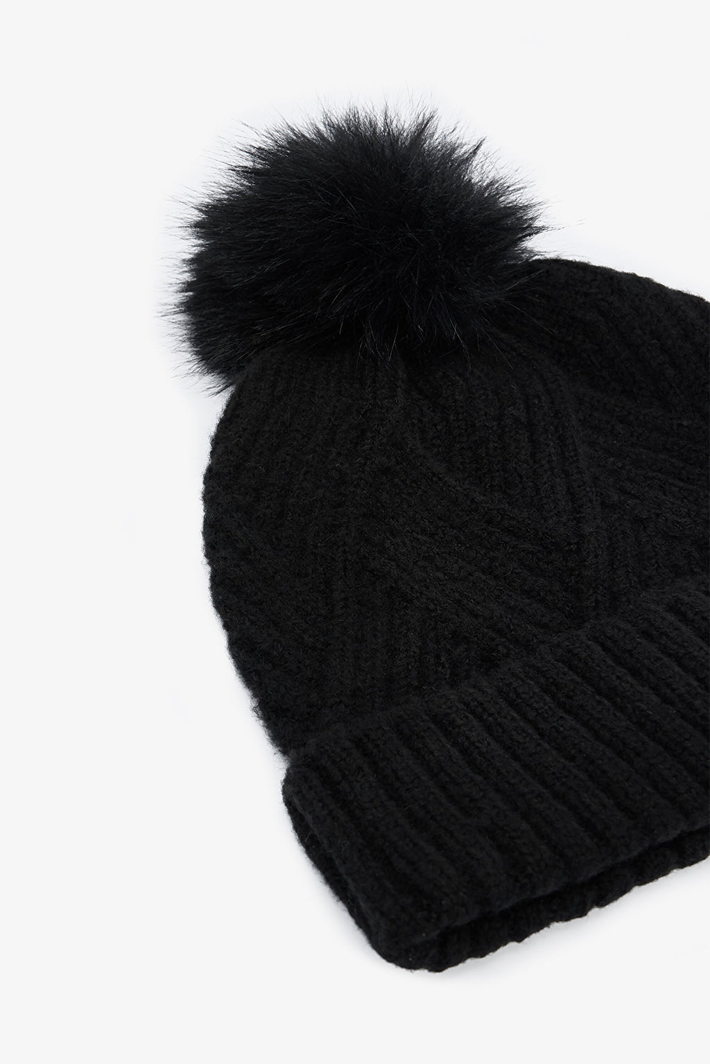 Black Luisa Pompom Beanie