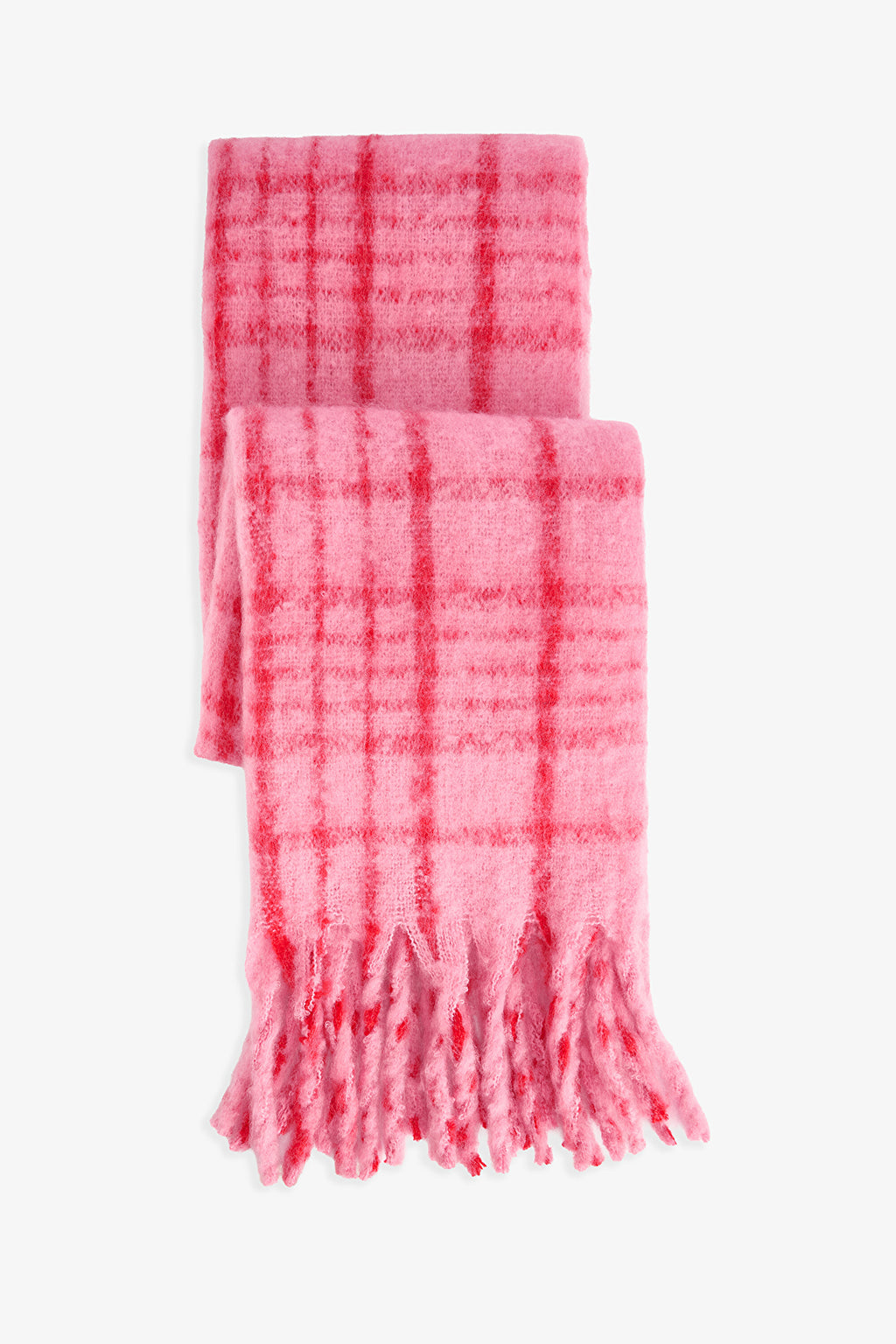 Candy Pink Clara Striped Soft Textured Scarf