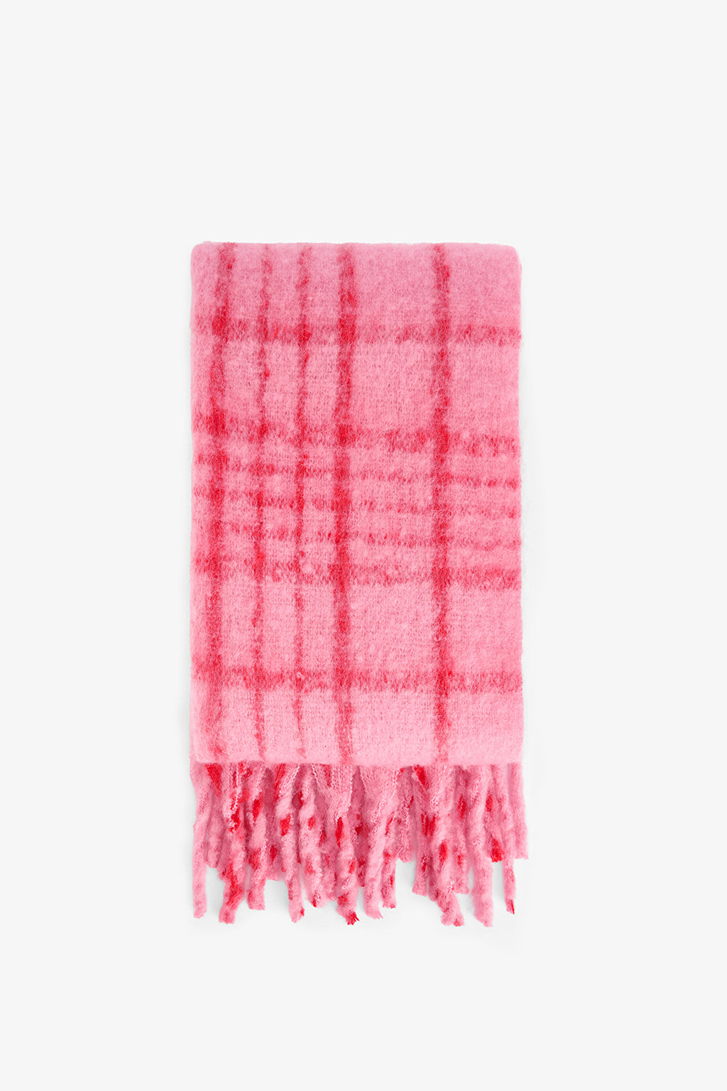 Candy Pink Clara Striped Soft Textured Scarf