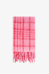 Candy Pink Clara Striped Soft Textured Scarf