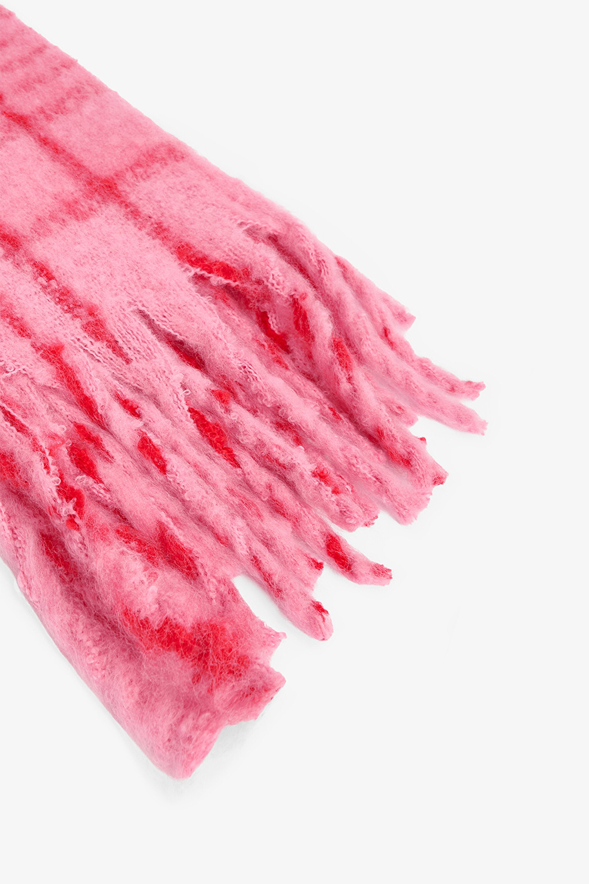 Candy Pink Clara Striped Soft Textured Scarf