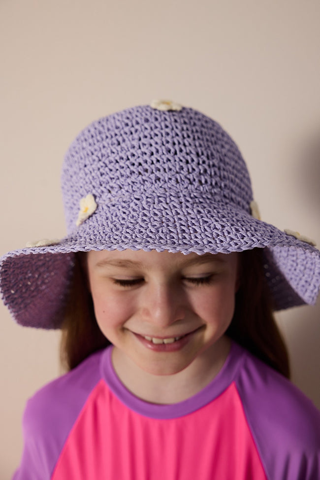 Girl's Daisy Lilac Hat Hover Image