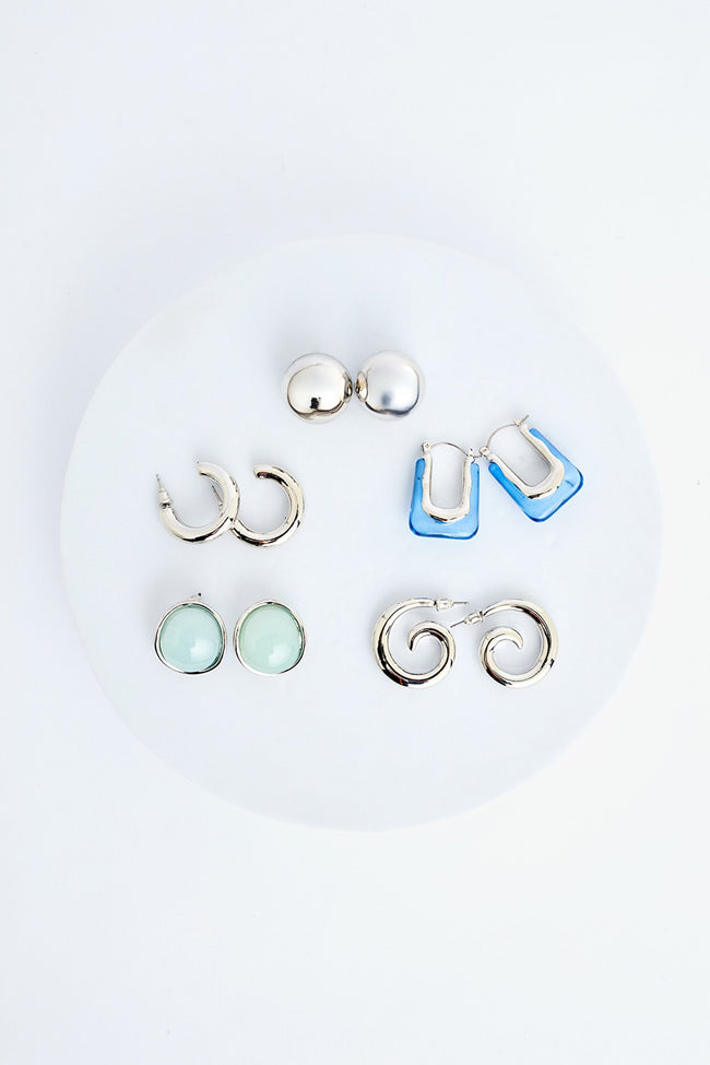 Manica Silver Color Earring Set Hover Image