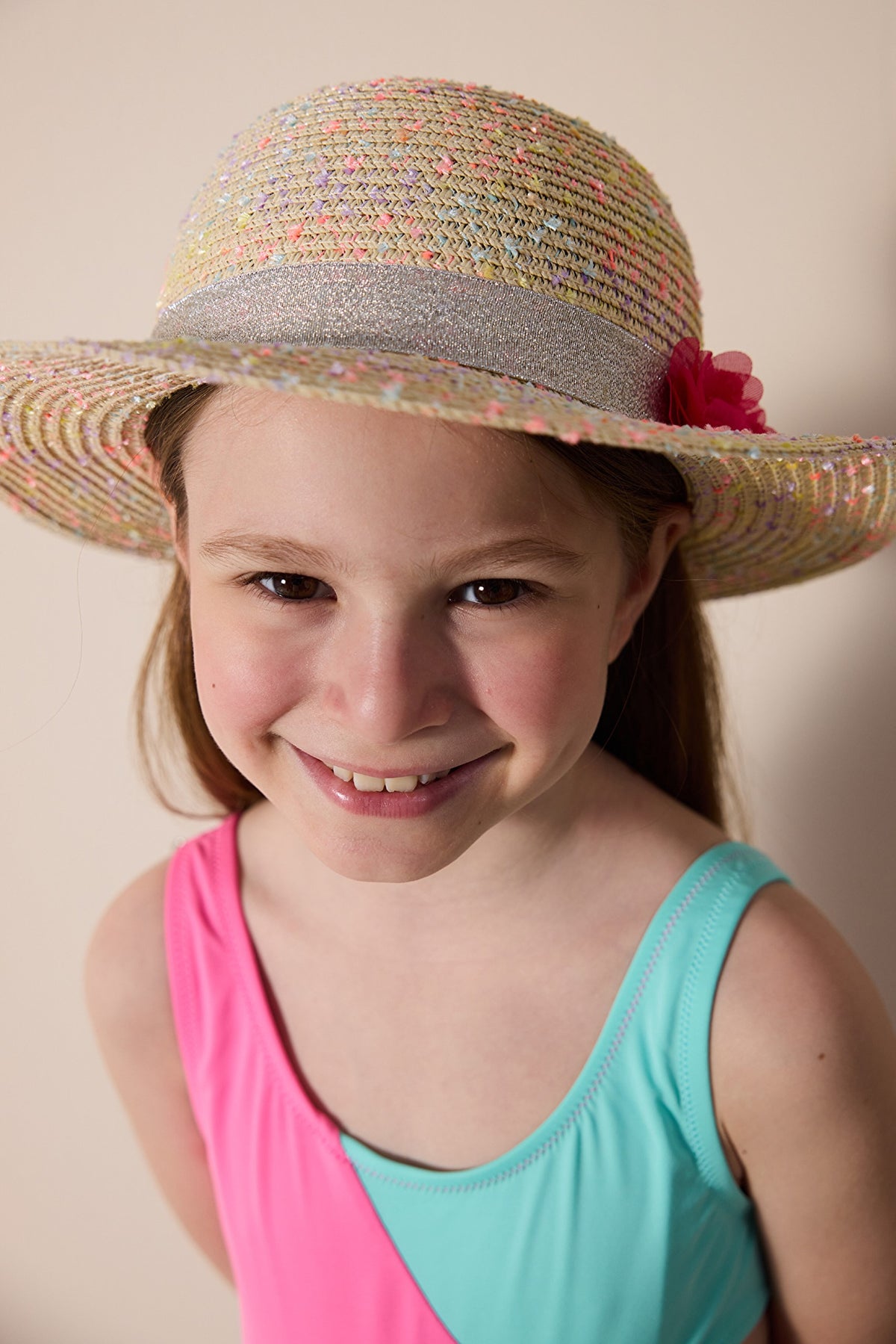 Girls Silver Multi Color Hat