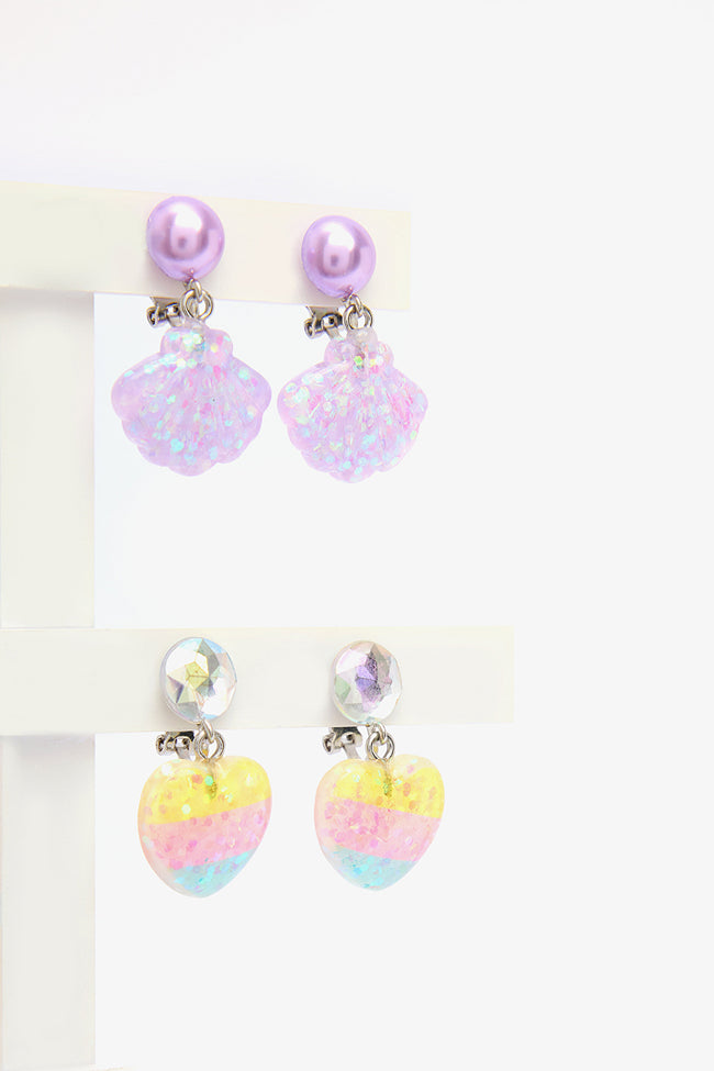 Girl Child Shell Colored Earrings Main Image