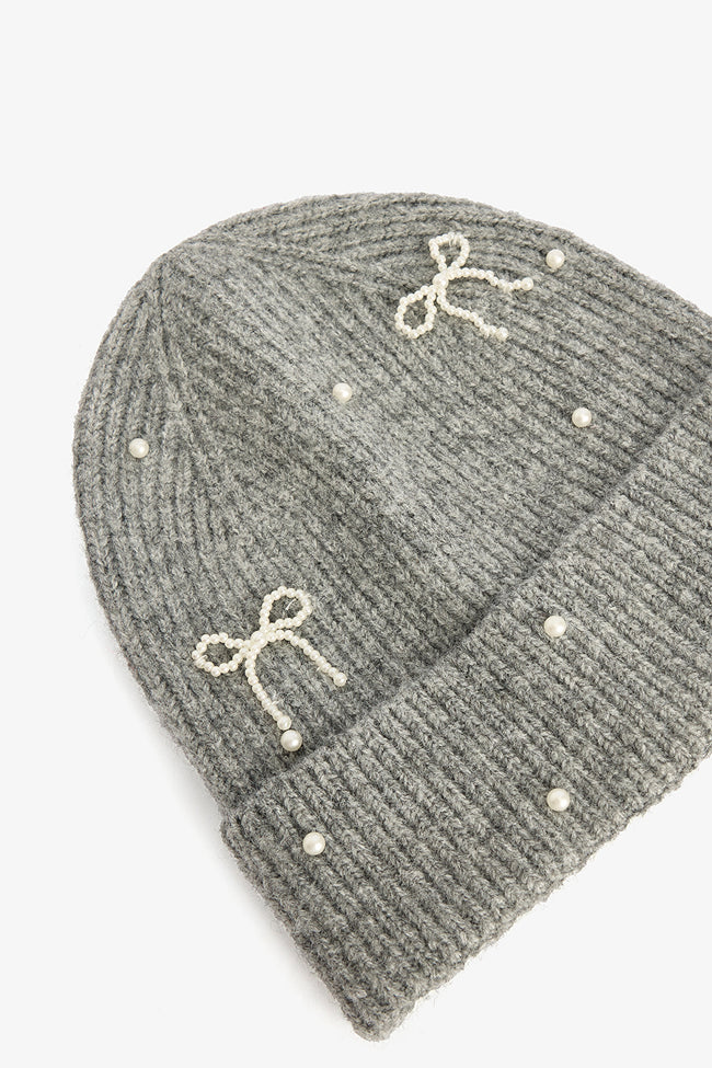 Grey Melange Bowknot Beret Main Image