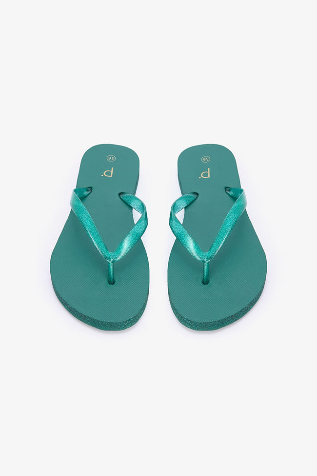 Shine Green Slippers Main Image