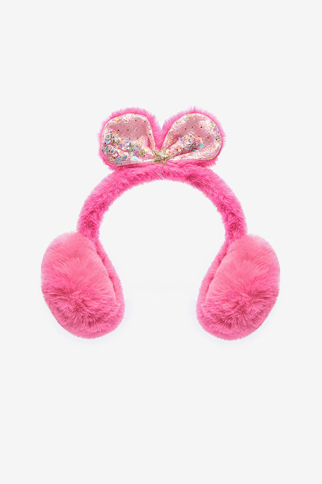 Girl Bow Fuchsia Headphones Hover Image
