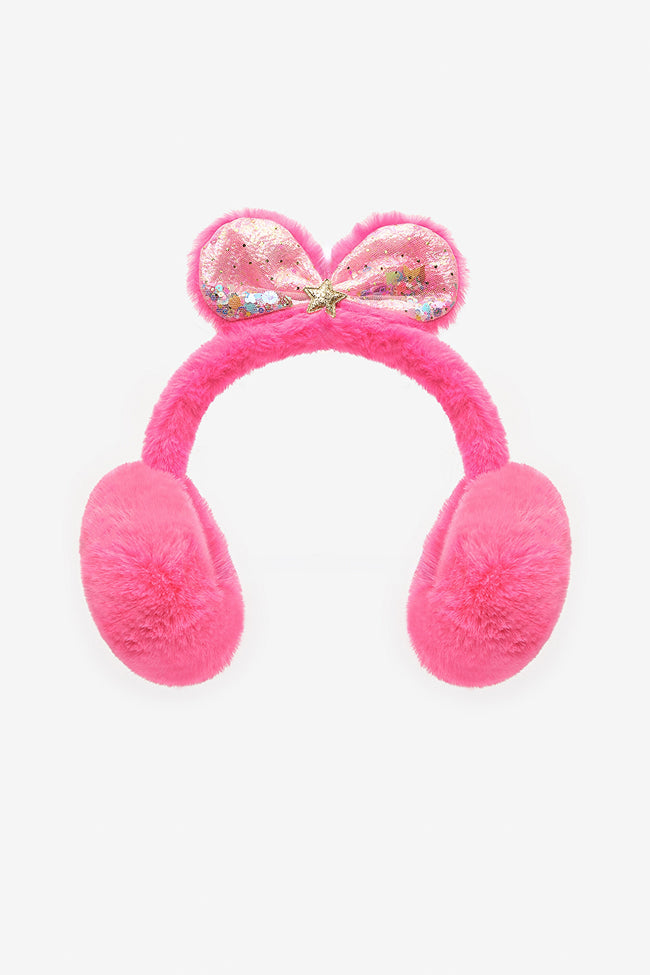 Girl Bow Fuchsia Headphones Main Image