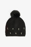Black Emma Pom-Pom Beanie
