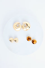 Karen Gold Color Earring Set