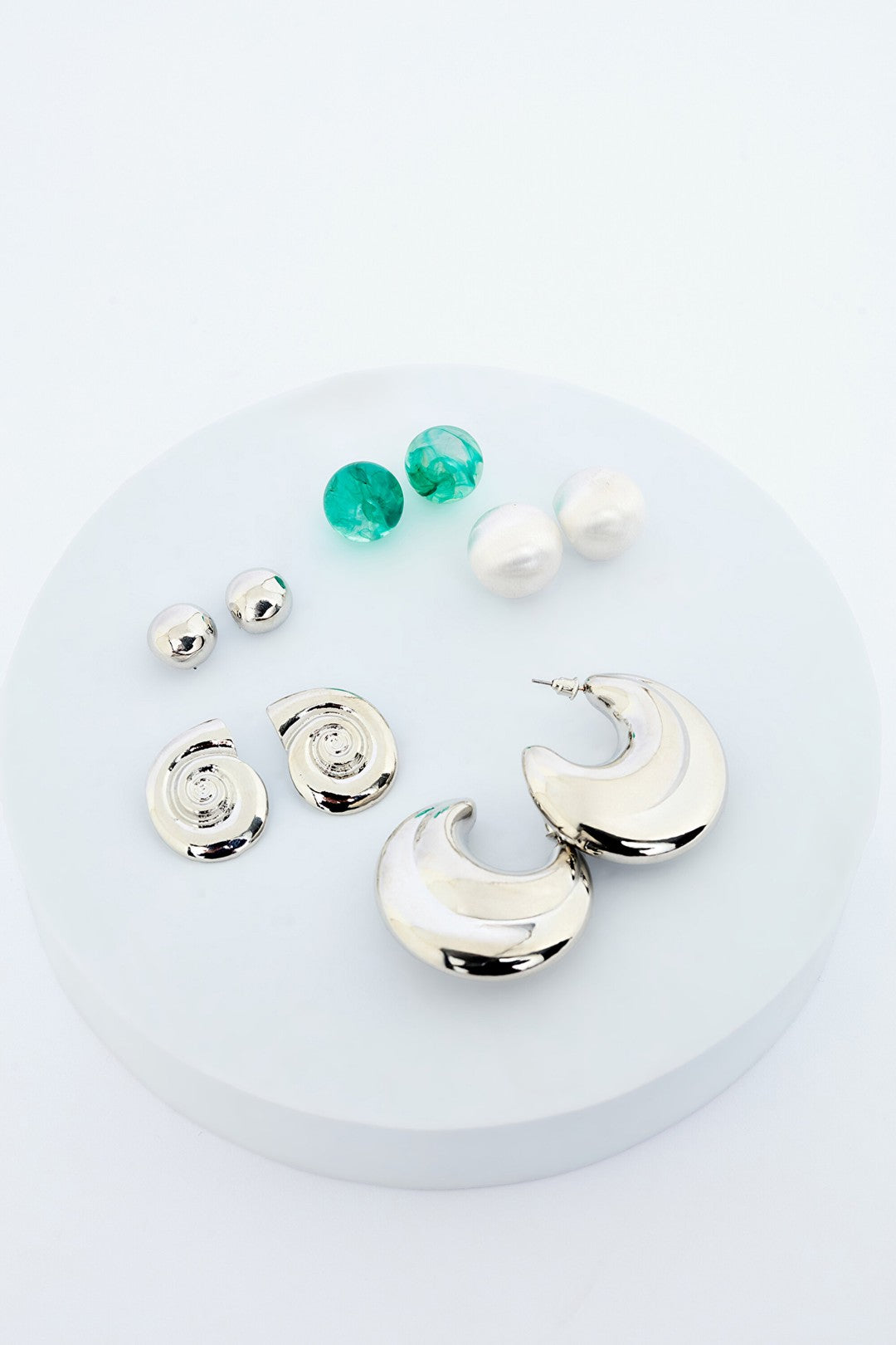 Elvira Silver Color Earring Set