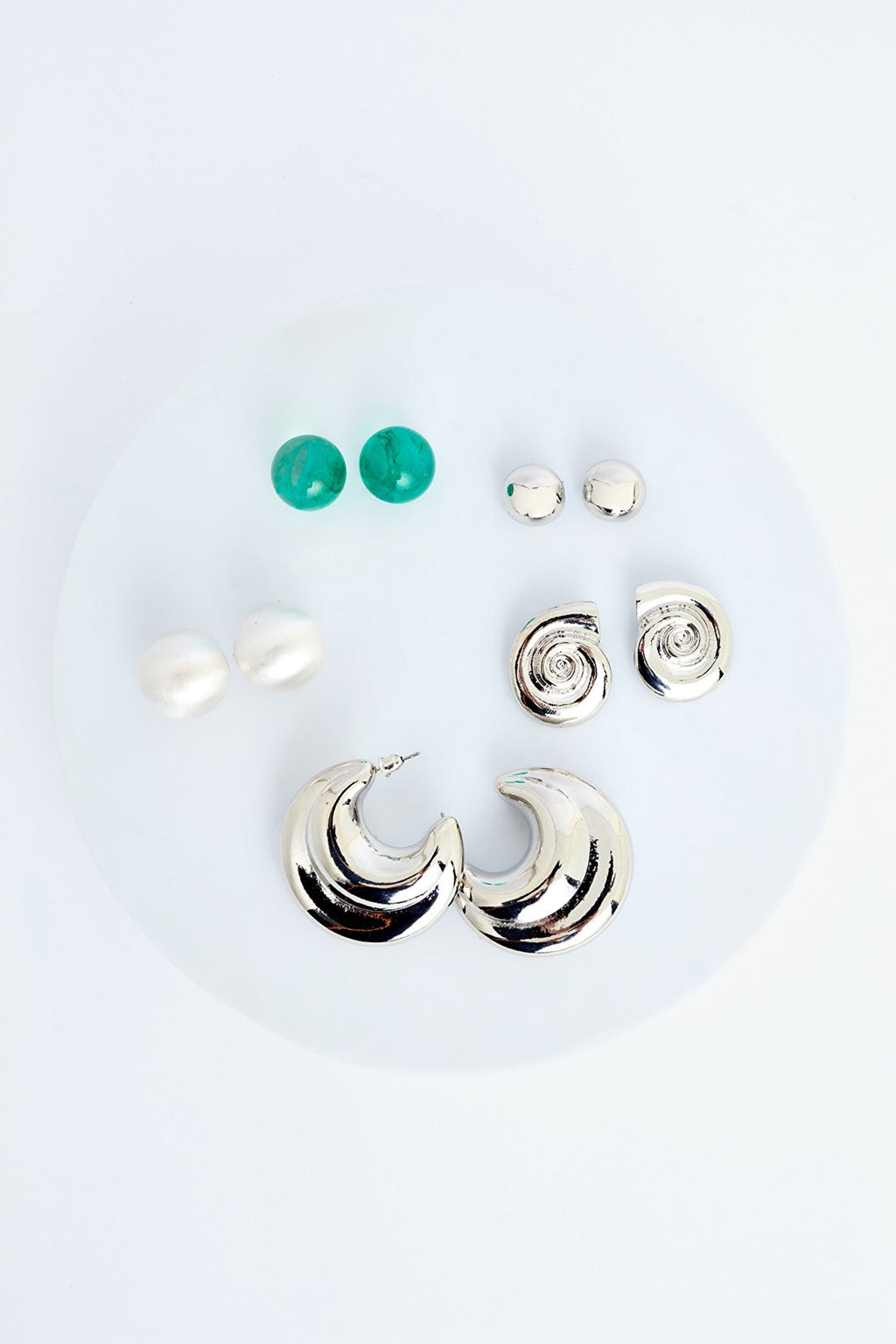 Elvira Silver Color Earring Set