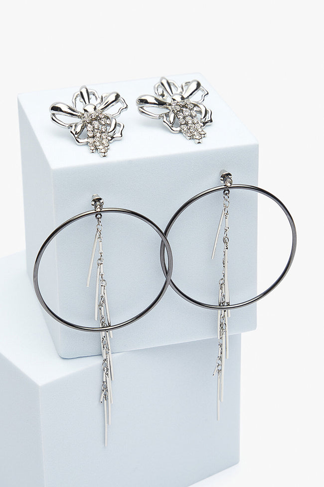 Gala Silver Earring Set Hover Image