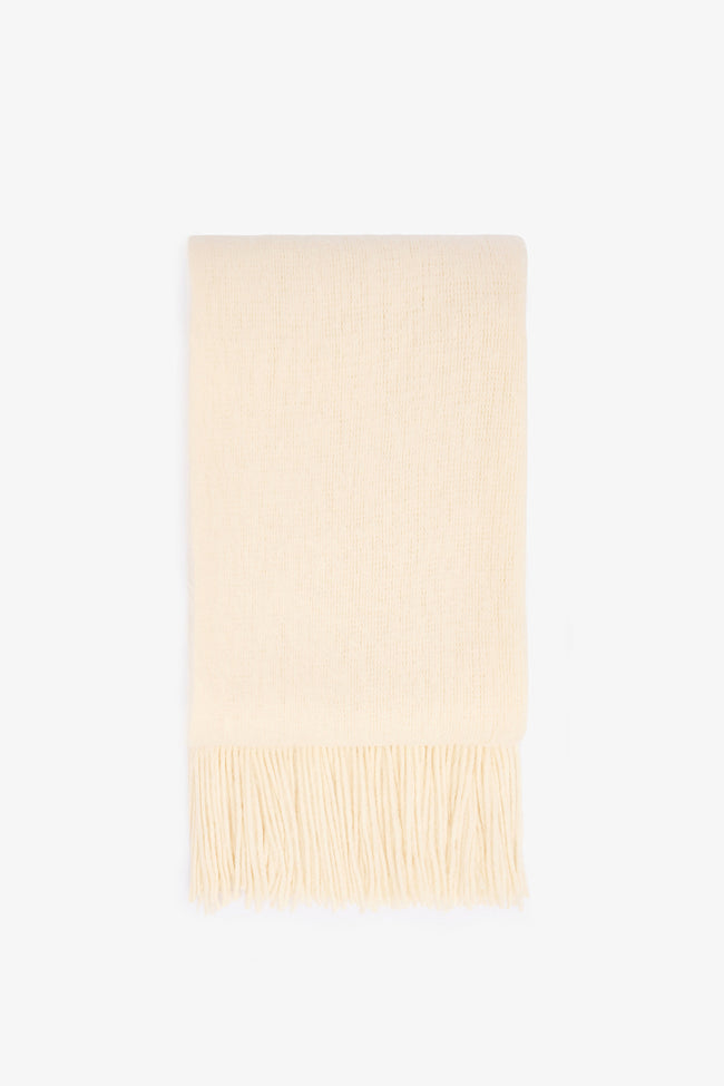 Ecru Warmy Soft Texture Scarf Hover Image