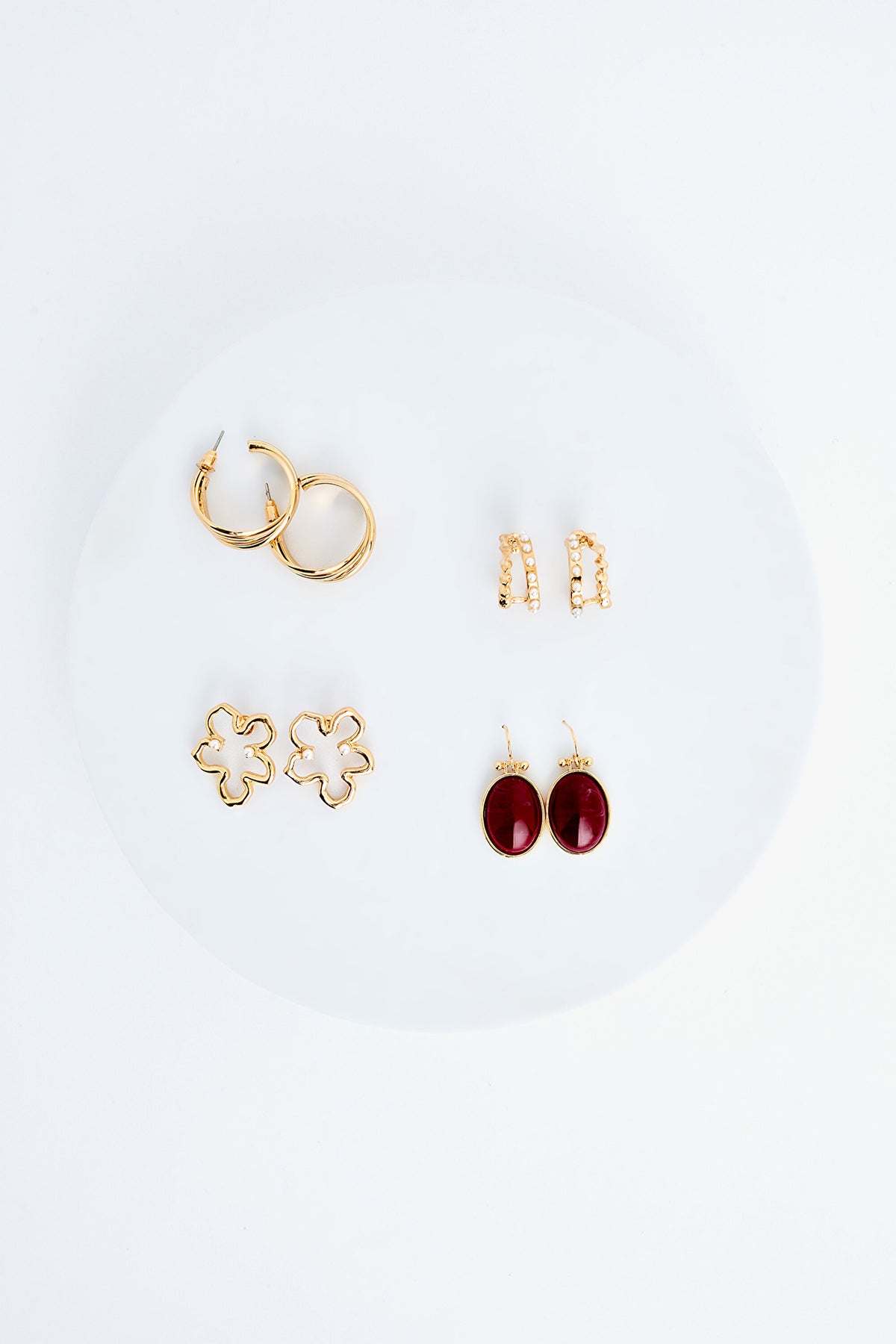 Adella Red Earring Set