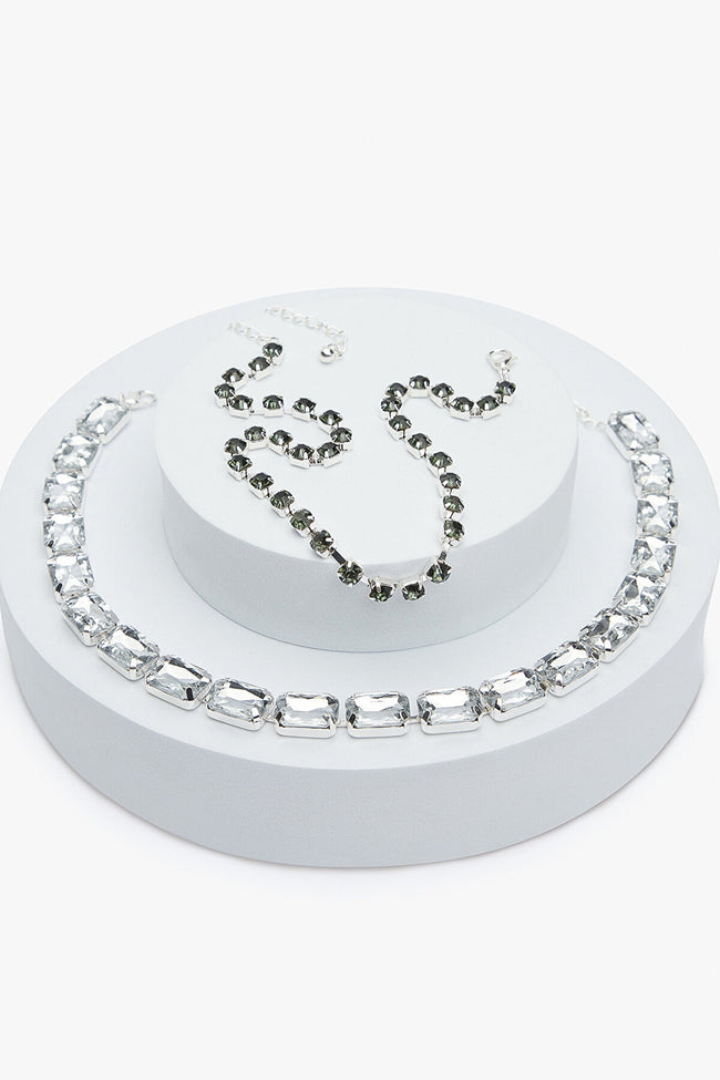 Diamond Silver Necklace Hover Image
