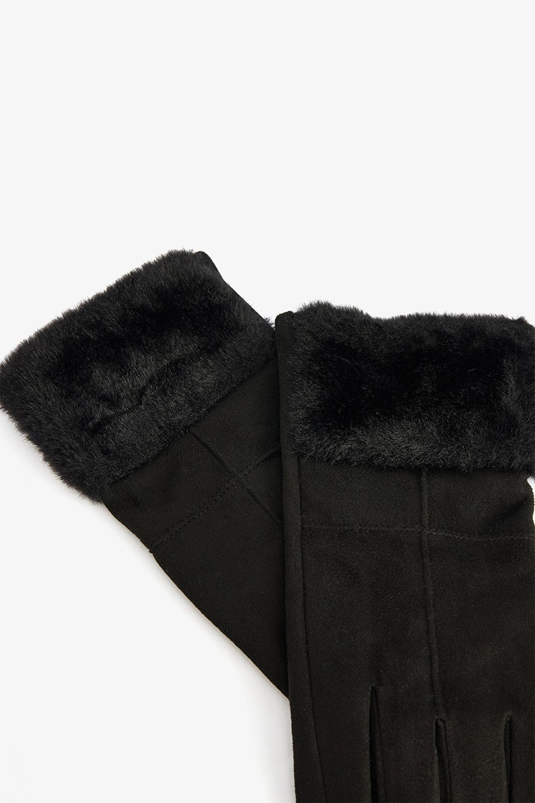 Black Martina Faux Suede Gloves
