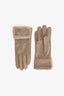 Beige Martina Faux Suede Gloves