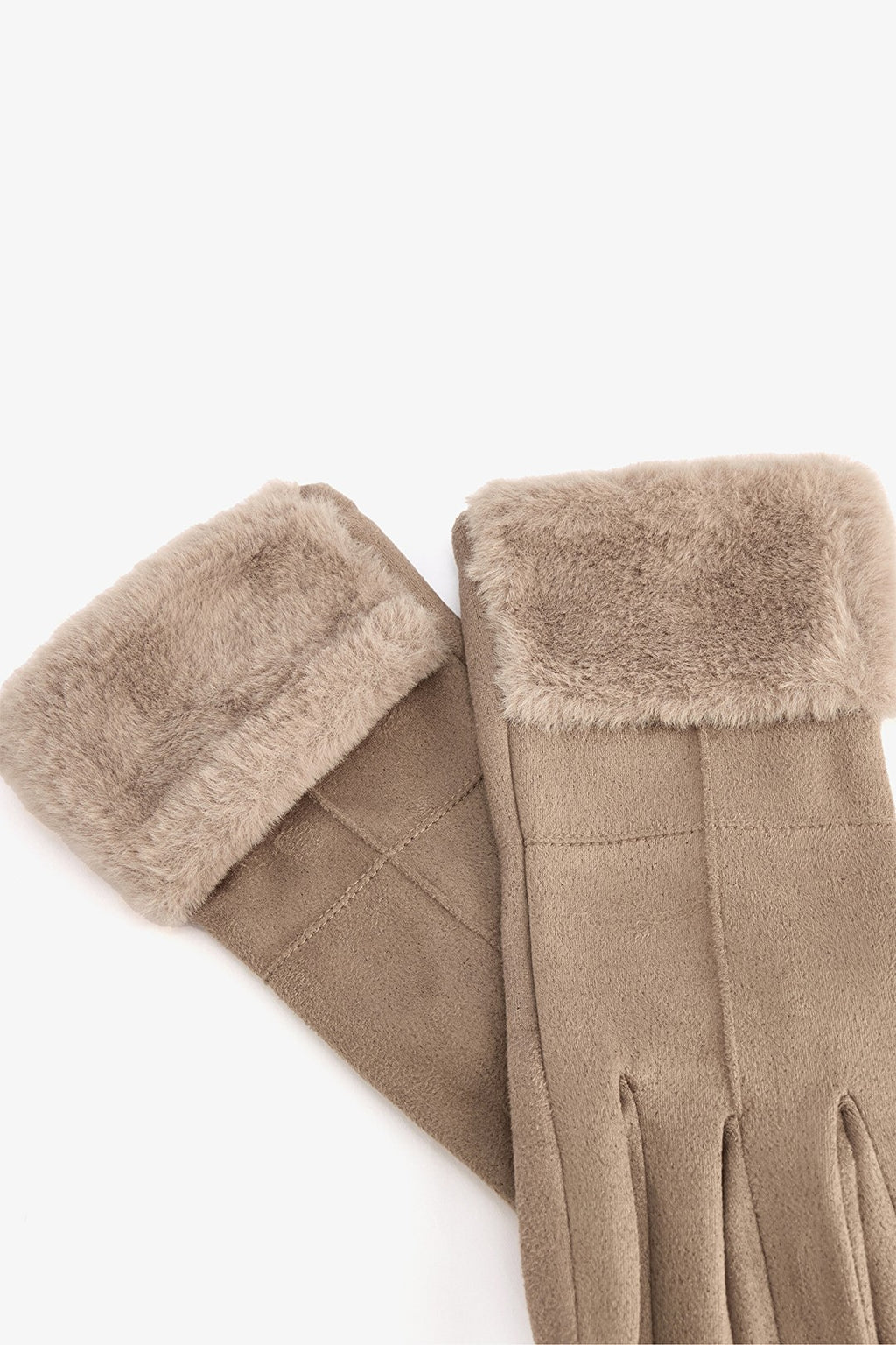 Beige Martina Faux Suede Gloves