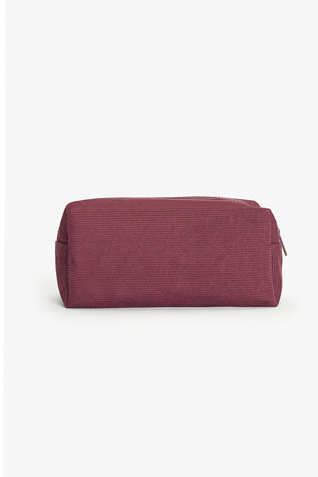 Clara Burgundy Makeup Bag Hover Image
