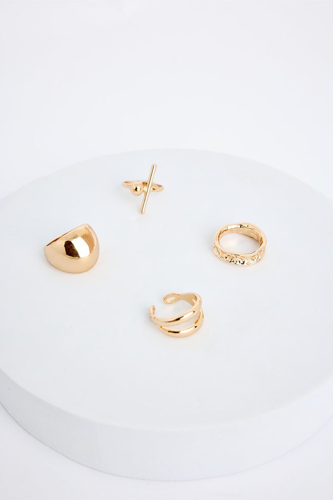 Lola Gold Color Ring Set Hover Image