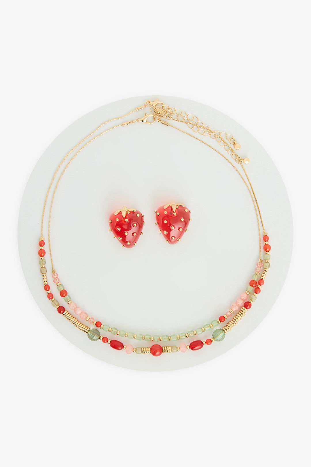 Berry Gold Color Necklace Set