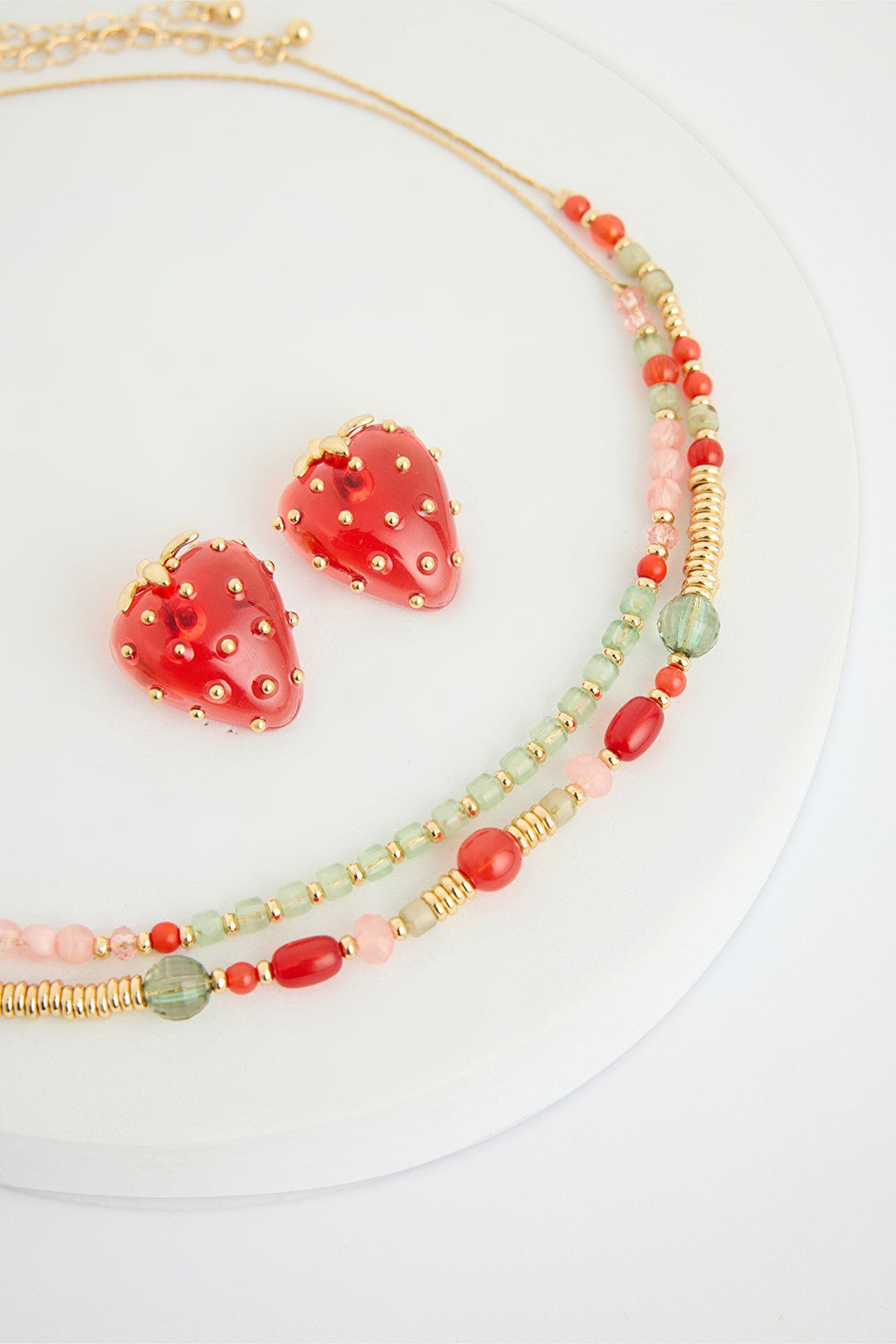 Berry Gold Color Necklace Set
