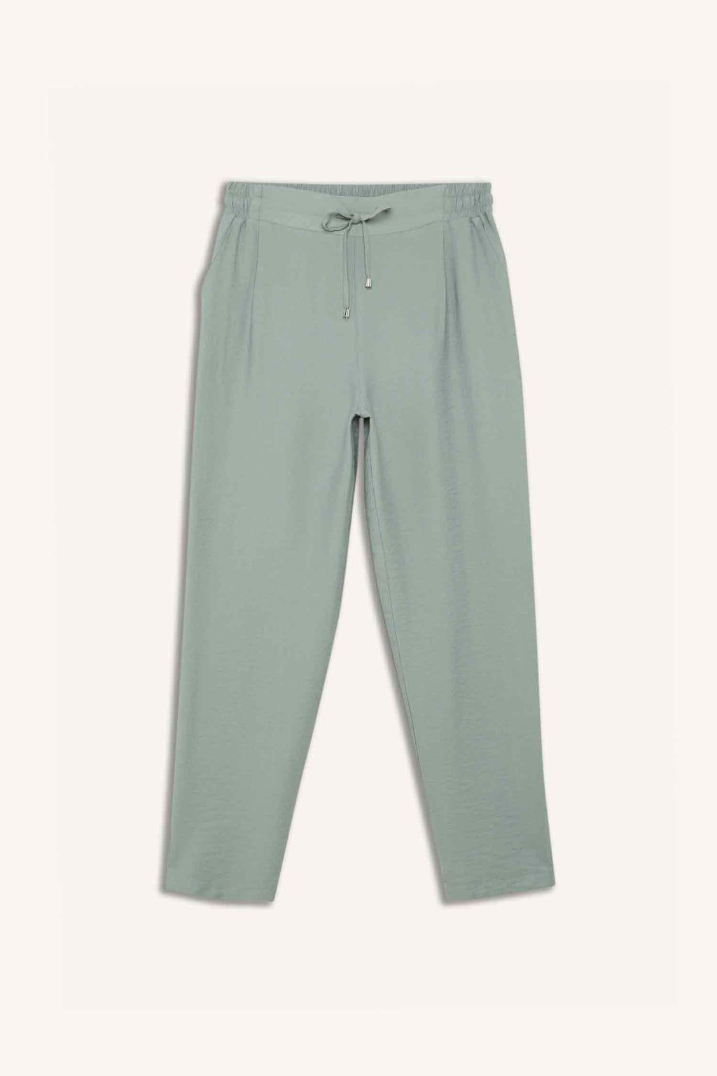 Linen Look Pocketed High Waist Straight Leg Joggers