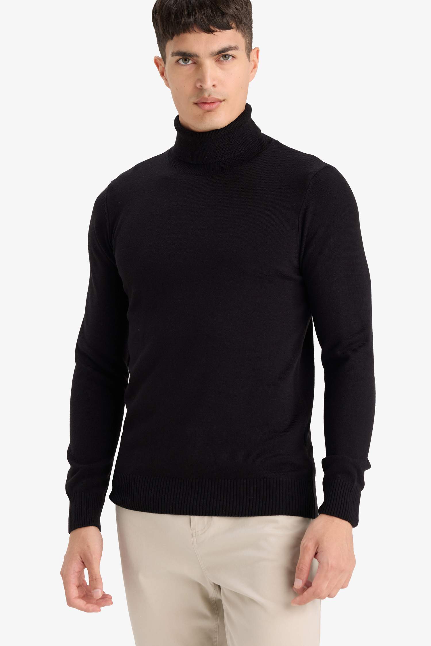 Slim Fit Slim Cut Turtleneck Basic Plain Knitwear Sweater