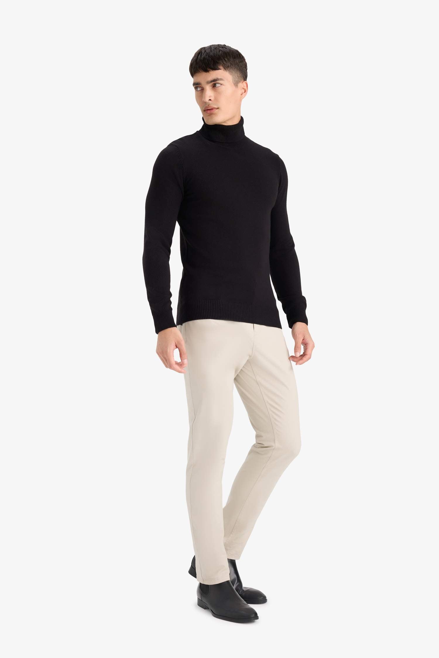 Slim Fit Slim Cut Turtleneck Basic Plain Knitwear Sweater