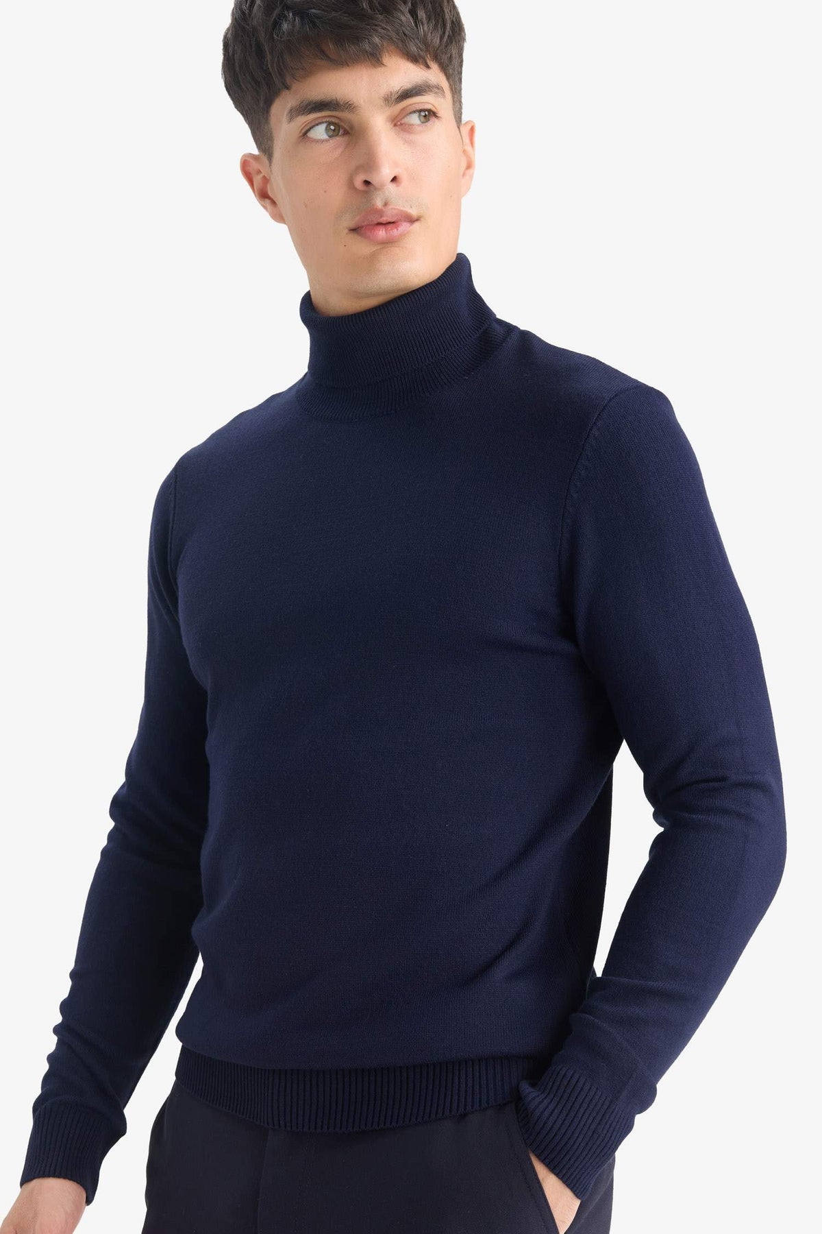 Slim Fit Slim Cut Turtleneck Basic Plain Knitwear Sweater
