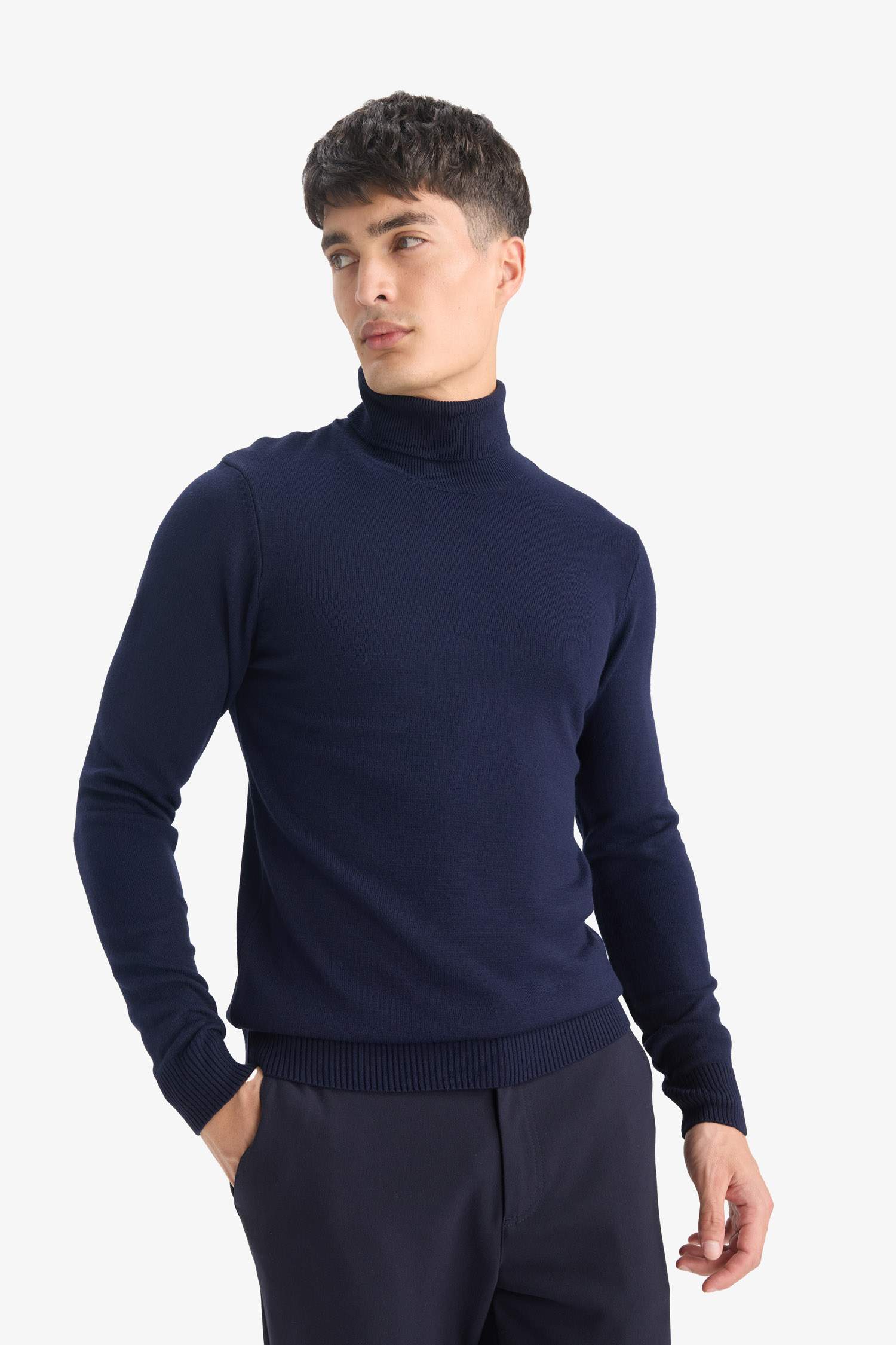 Slim Fit Slim Cut Turtleneck Basic Plain Knitwear Sweater