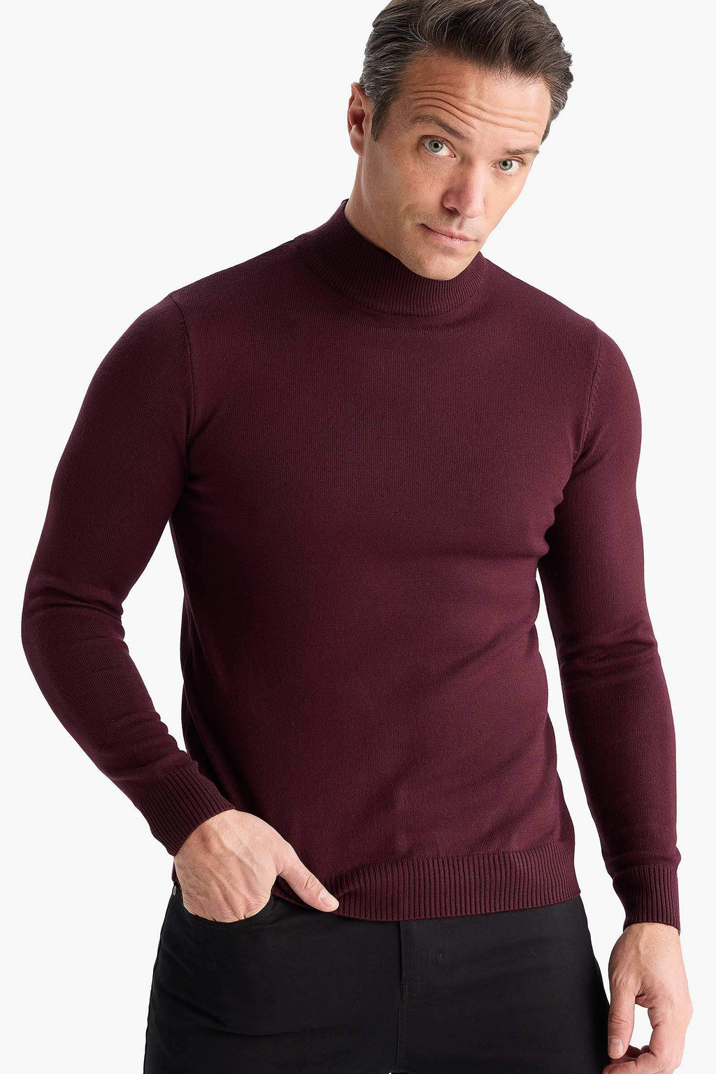 Slim Fit Slim Cut Turtleneck Basic Plain Knitwear Sweater