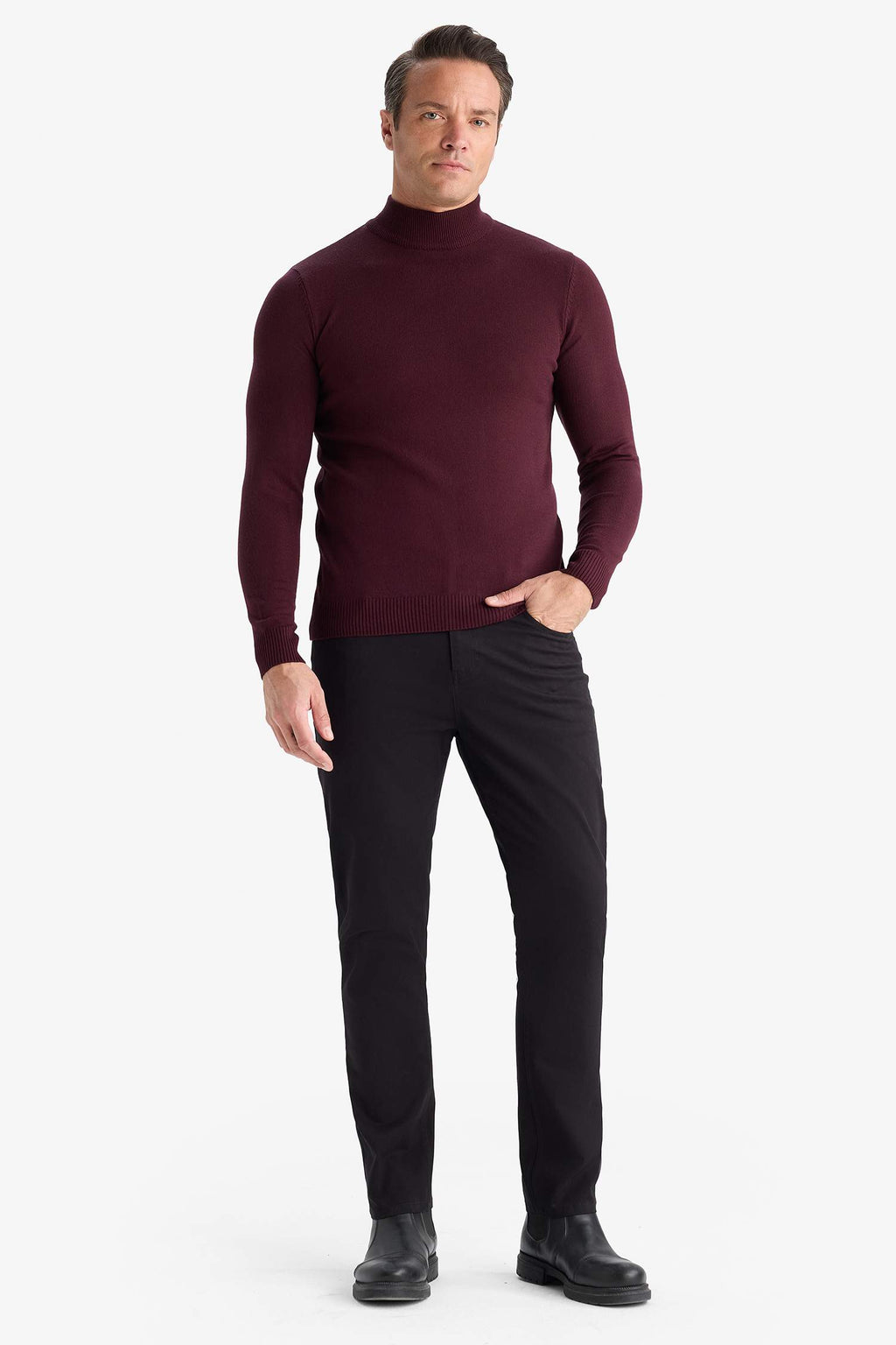 Slim Fit Slim Cut Turtleneck Basic Plain Knitwear Sweater
